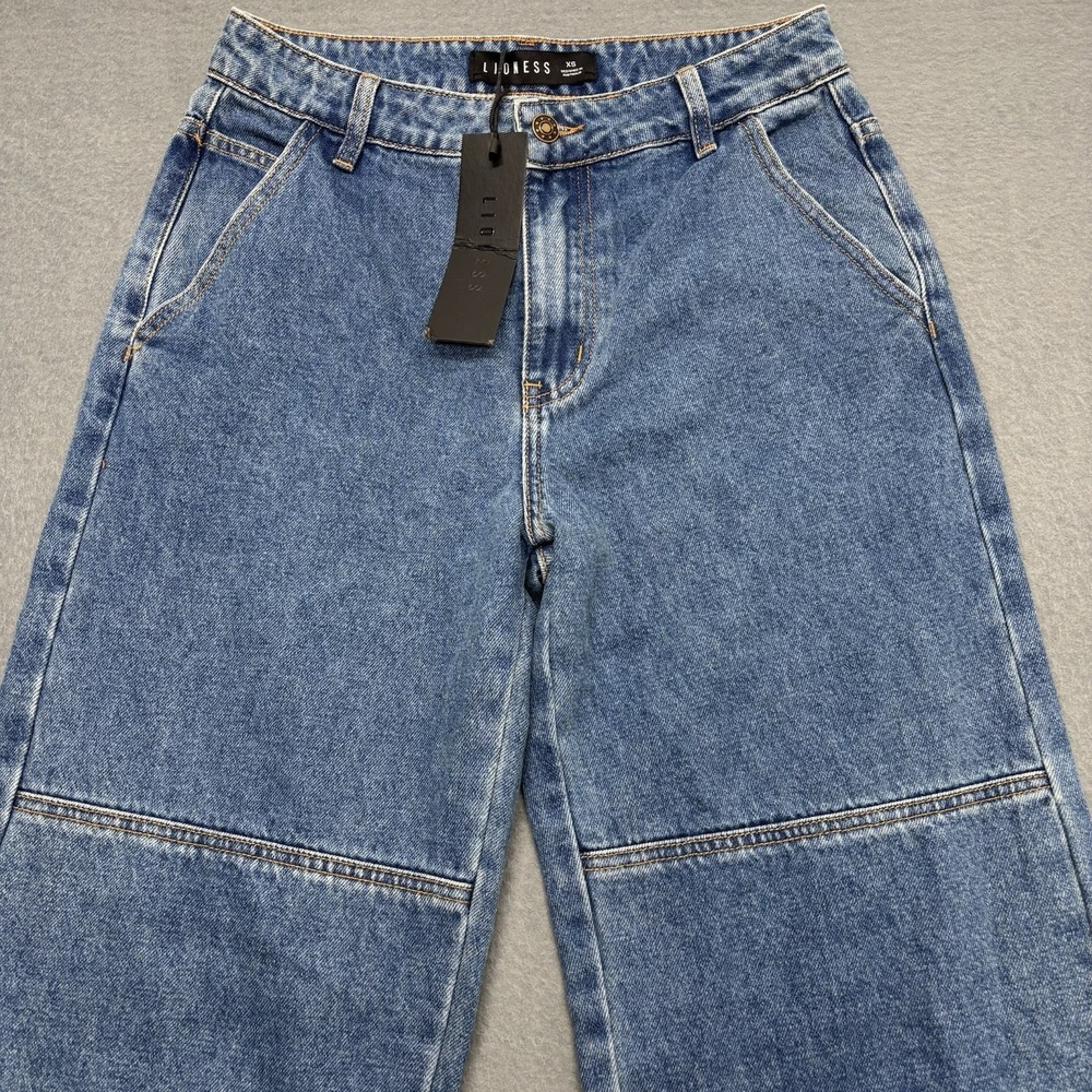 LIONESS Freedom Jeans Blue Denim Size US 2 (28x33) Straight Leg Relaxed Fit NWT - Picture 3 of 10